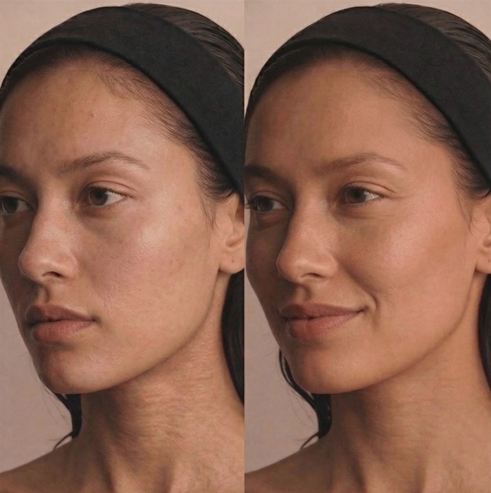 Before and after skin comparison